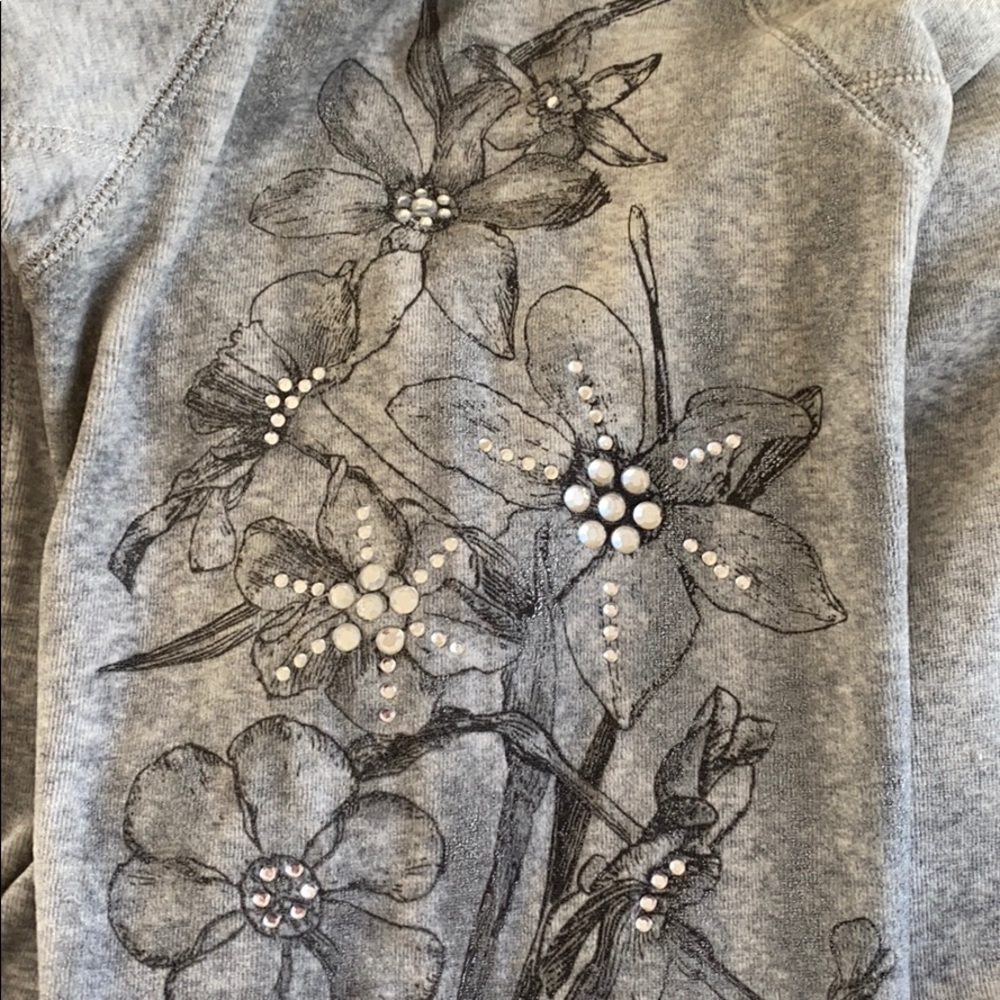 Velour Embellished (Rhinestones) Gray Track Set - Picture 7 of 8